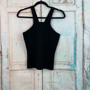 Yigal Azrouel Black Fitted Techno Knit Scoop Neck Tank Women’s M
